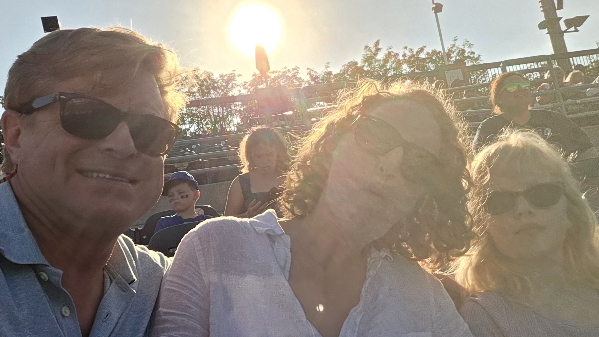 Steve Linda and Camilla at ballgame